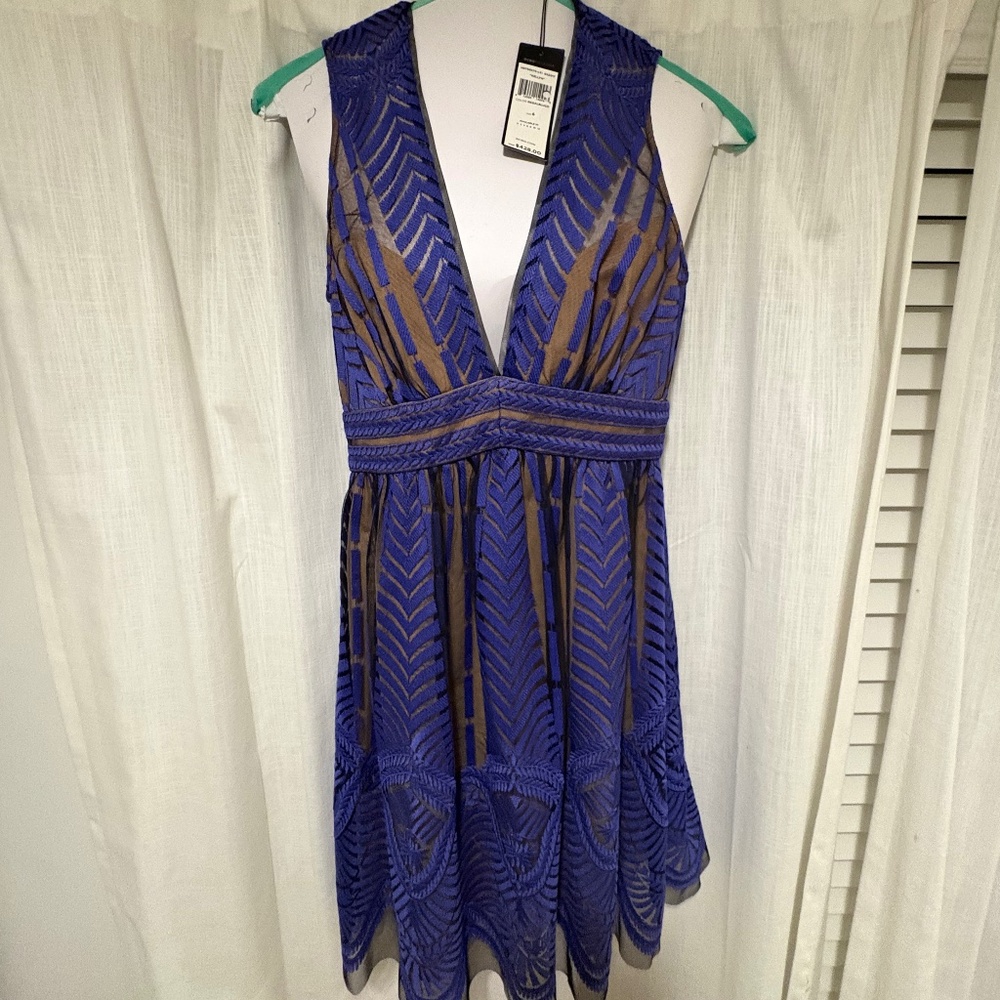 BCBG Regal Blue Kellyn Lace Dress